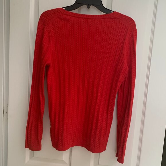 TOMMY HIFGER Baby Cable Long Sleeve U Neck Woman Sweater M - Picture 11 of 12